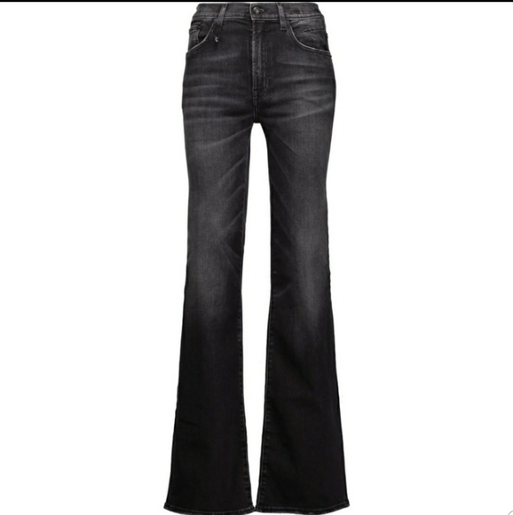 R13 Mid Rise Wide Leg Boot Cut Jeans Size 28 Black - Picture 2 of 5